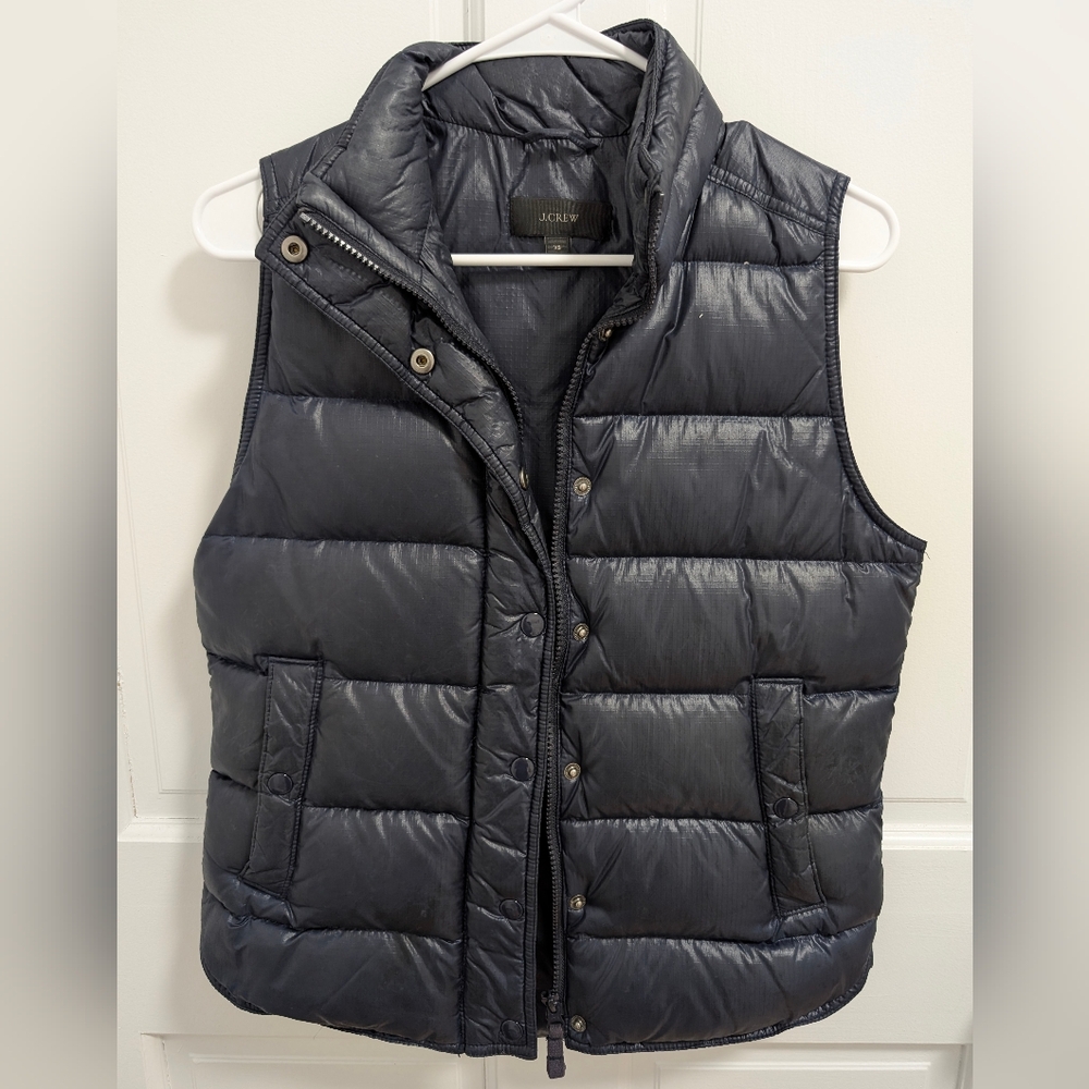 J. Crew Women's Navy Puffer Vest
